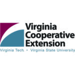 Virginia Cooperative Extension logo icon with a square swooped in mauve, white and blue.