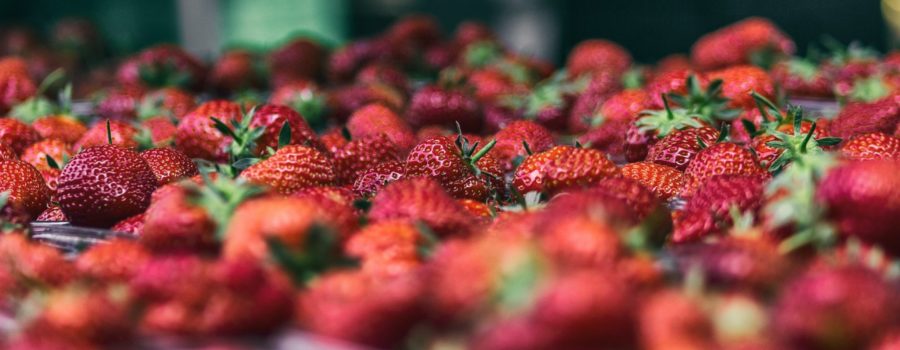 strawberries at market