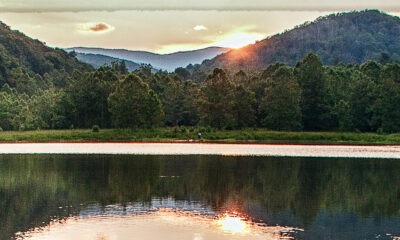 Reservoir in the George Washington National Forest at sunset.