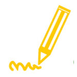 A yellow pencil icon with yellow scribble.
